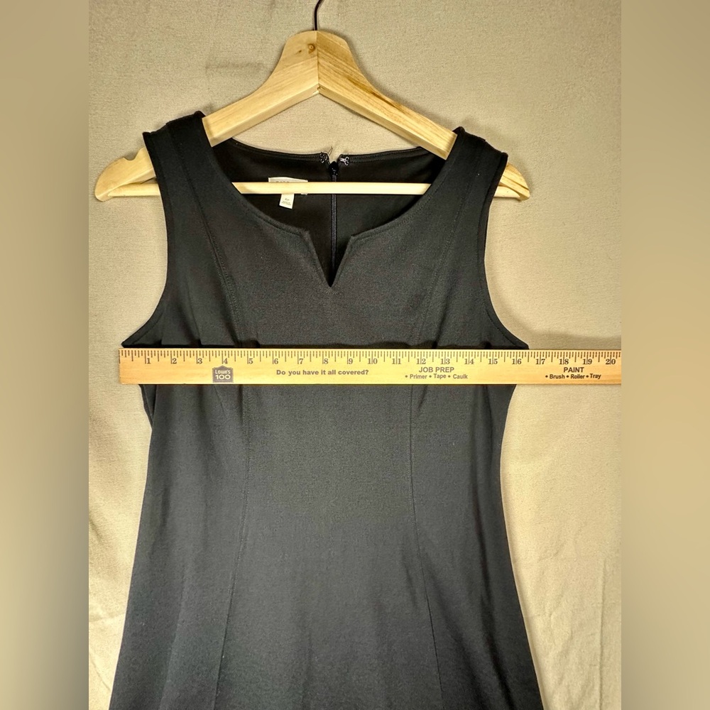 Talbots Black Sleeveless V-Notch Fit Flare Dress Elegant - Picture 2 of 8